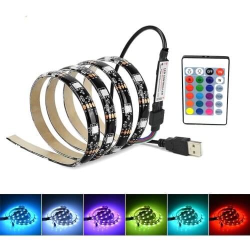 Colorful LED Strip Llight Wireless Remote Control RGB Led Strip USB Cable Power DC5V Drop Glue Waterproof Decorative Lighting