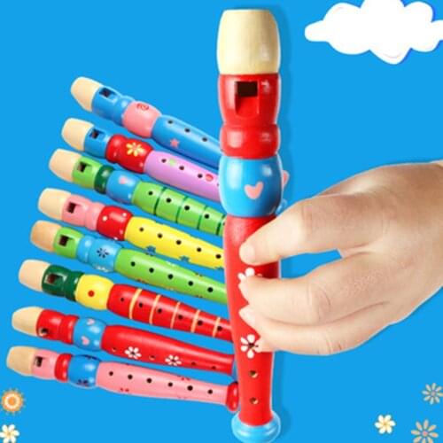 6-Hole Wooden Kid Flute Musical Instrument Early Education Develop Recorder Woodwind Musical Educational Toy for Children Gift