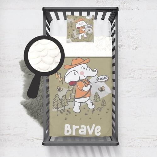 Kids Minky Blanket Super Soft and Warm Baby Blankets Children for Couch and Bed Brave Elephant Green Model 147