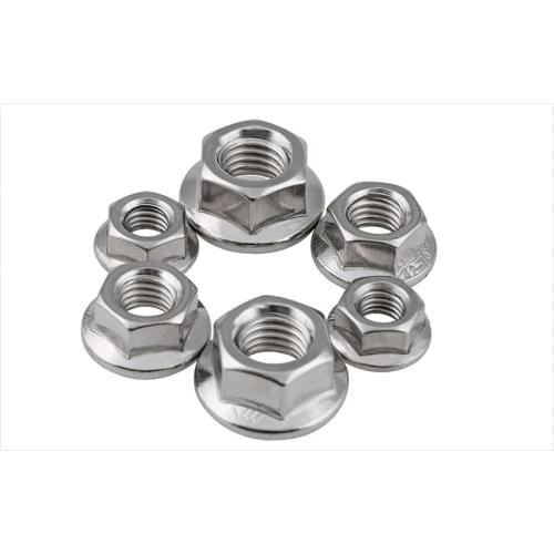 DIN6923 201/304/316 stainless steel flange nuts hexagon nuts anti-slip tooth nuts M3 M4 M5 M6 M8 M10 M12 M16 nut