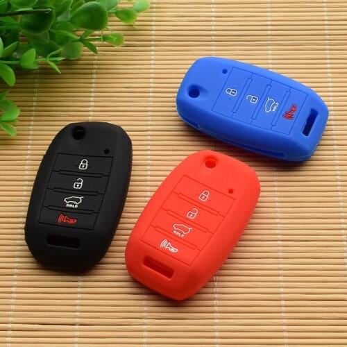 For KIA rio Sportage 2016 ceed Sorento cerato K2 K3 K4 K5 4 Button flip folding remote protect Silicone car key cover case set
