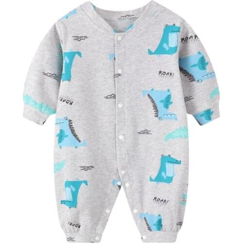 Baby Boys Girls Romper Cotton Long Sleeve Dinosaur Car Jumpsuit Infant Clothing Autumn Newborn Baby Clothes
