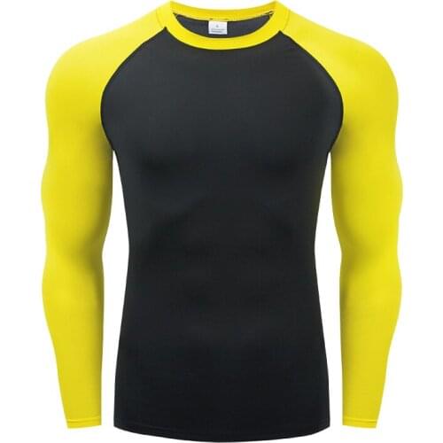 New Brand High Quality Fashion Hot Sale Mens Long Sleeve T-Shirt Male O-neck Fitness Compression Shirts Running Gym Tops