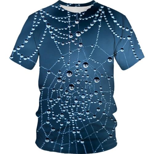 Mens t-shirt summer hot sale fashion casual geometric water drop t-shirt breathable cute summer 3d short-sleeved large size