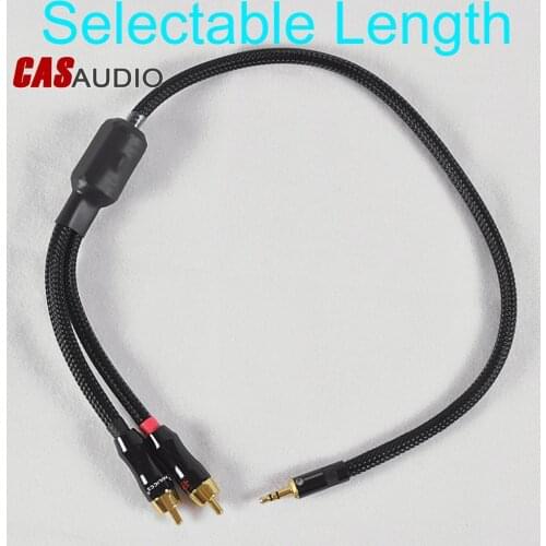 Quality 4N 3.5mm Headphone Jack Male To RCA Phono Intercontact Audio Cable For Hi-Fi Audio Portable Player Smart Phone PC Hi-Fi