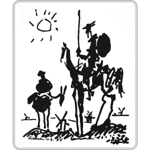 Picasso Art Painting Cool Mouse Pad Don Quixote knight Lockedge Desk Mat Pads Natural Rubber PC Table Decoration Cover