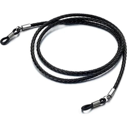 Twisted Leather Sunglasses Chain Unisex Simple Non-Slip Eyeglass Cord Lanyard Strap Necklace Eyewear Accessories