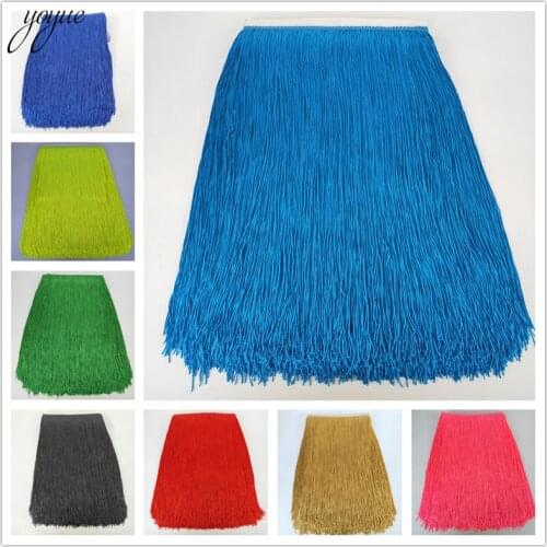 YOYUE 2-10yards 50cm Wide Fringe Trimming Lace Fringe Trim Tassel For DIY Latin Dress Stage Clothes Accessories Lace Ribbon