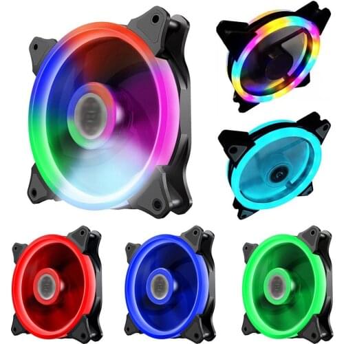120mm Computer Cooling Fan RGB PC Radiator Case Adjustable Fan LED Heatsink Colorful Quiet Cooler Fans for Computer Cooler Fans