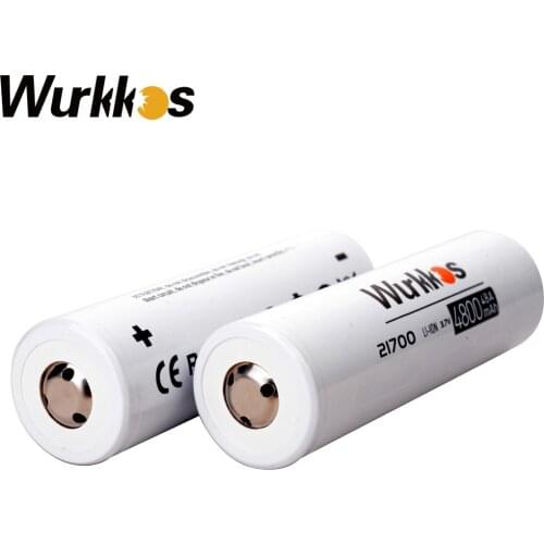 Wurkkos 3.7V 21700 Battery 5000mAh Rechargeable Power Batteries 40A 10C Discharge 21700 HD Cell Lithium Battery with Storage Box