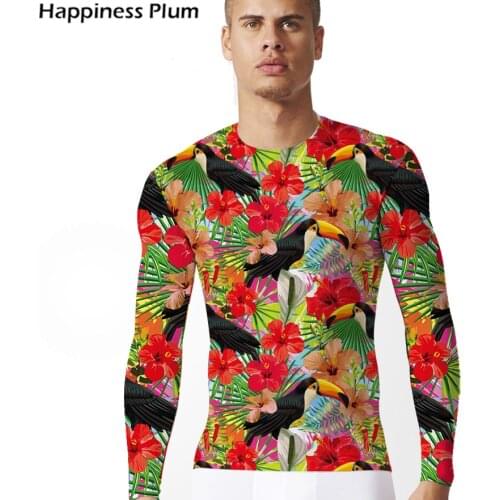 KYKU Flower Shirt Long Sleeve T shirt Men 3d Tshirt Hip Hop Print T-shirt Streetwear Fashion Mens Clothing New Summer Tops