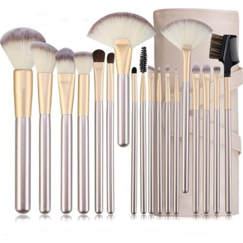 Makeup Brushes Set 18/24pcs Powder Foundation Blusher Eyeshadow Eyebrow Brush Soft Hair Cosmetic Tools kits with Leather Bag