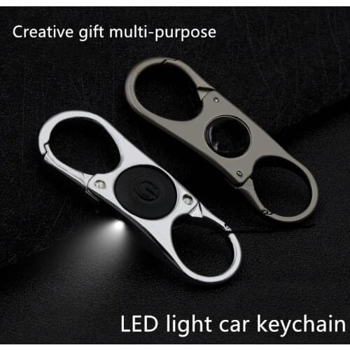 Bycobecy New Fashion Metal Key Bag Car Key Chain Car Standard Lamp Led Function Waist Bag Gift Custom LOGO Unisex Key Holder