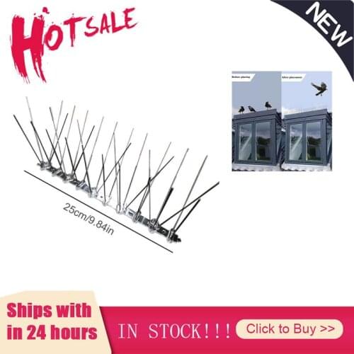 Brand New 25cm Metal Wall Fence Spikes Bird Pigeon Deterrent Anti Perch Control Repeller Stainless Steel Thorn Garden Protection