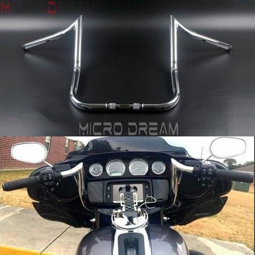 Motorcycle 12" 14" 16" Rise Batwing Fairing Bar Wide 37'' Ape Hanger Handlebar for Harley Touring Dressers Baggers Street Glide