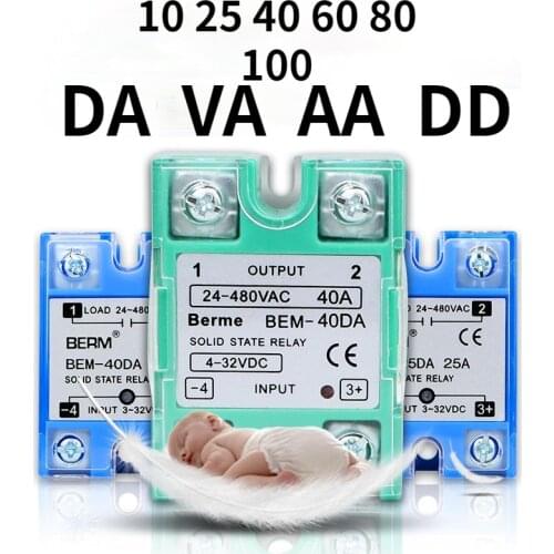 Single phase solid state module bem-40da 10da 25da 60da AA VA DD DC control AC control DC ssr-40da