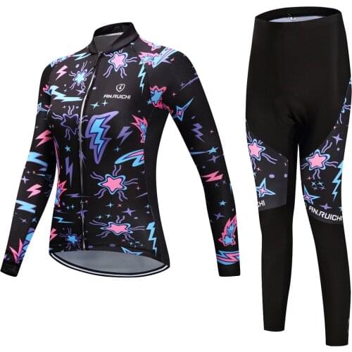 2020 Autumn Womens Long Sleeve Cycling Jersey Set Mtb Bike Clothing Suit ANRUICHI Wear Skinsuit Quickdrying Cycling Clothing