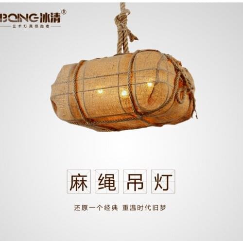 Loft industrial style rope bag American country personality bar pendant light