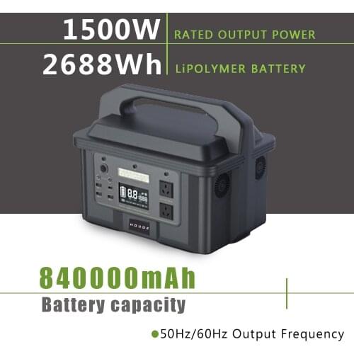 Protable Power Station 2688Wh Power Bank Solar Energy Power Supply 1500w Output Emergency Solar Generator For Home Outdoor Car