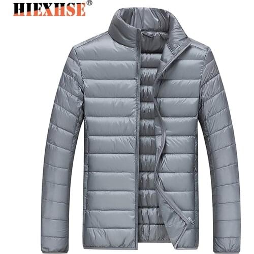 HIEXHSE Winter Lightweight Down Jackets Men Warm Portability 90% White Duck Down Casual Stand Collar Ultra Couple Down Clothing