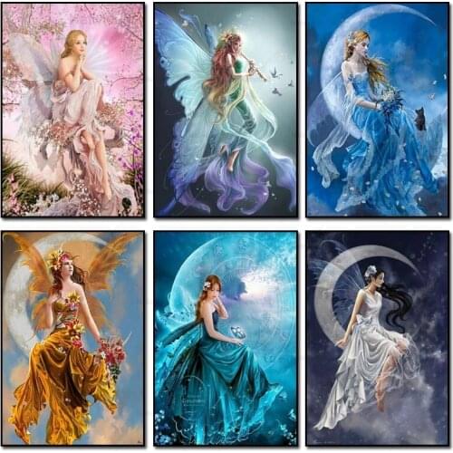 Natividad Fantasy Moon Girl 5D Diy Diamond Painting Cross Stitch Embroidery Needlework Round Home Deco Christmas Mosaic Gift