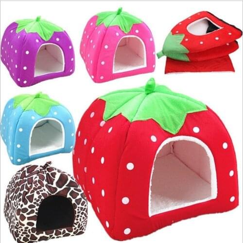 Teddy Golden Retriever Dog House Dog Tent Yurt Pet House Strawberry Leopard Color Cotton House