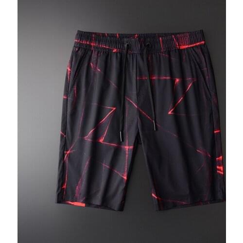 Classic Summer Casual Shorts Men Luxury Allover Printed Elastic Waist Men Shorts Plus Size 4xl Slim Fit Short Trousers Men