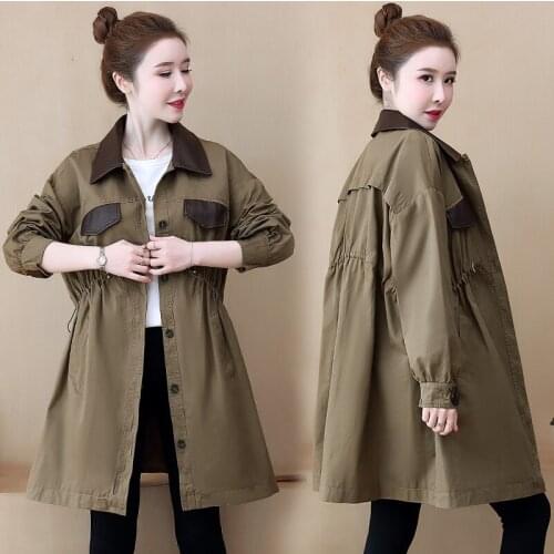 Fashion British Windbreaker Coat Spring Autumn Manteau Long Femme Eam Official Store Casaco Feminino Trench Coat For Women