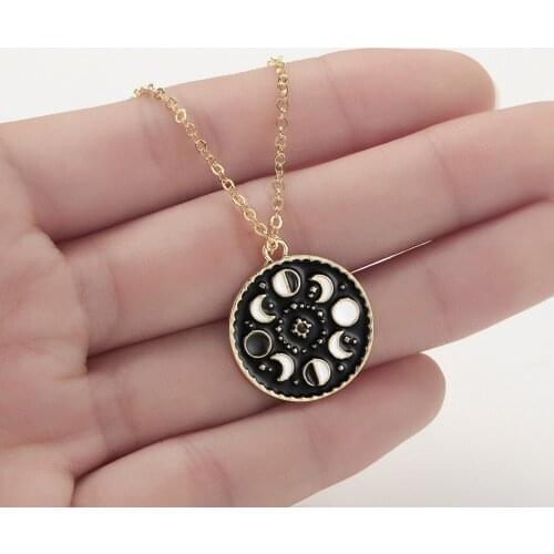 WANGAIYAO stainless steel accessories moon phase necklace female moon phase clavicle chain fashion popular moon commemora