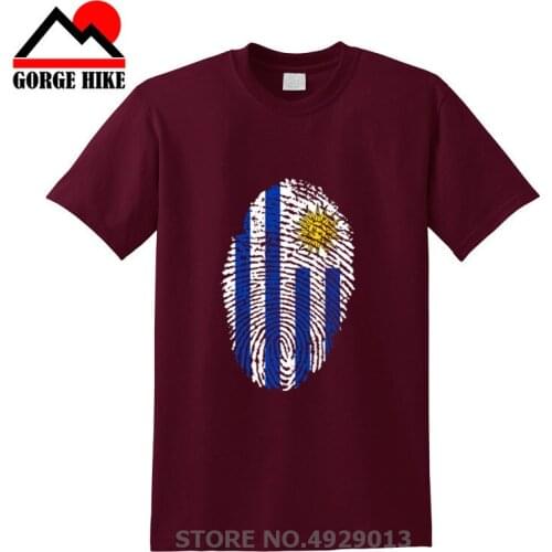 3D Atletico Penarol Uruguay Flag Fingerprint Manyas T Shirts Men O Neck Cotton Man T-Shirt Cool Funny Streetwear Top Tees Fans