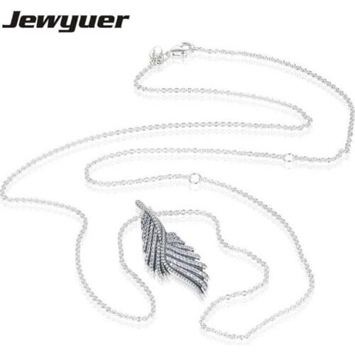 Phoenix feather pendant Necklaces for Women 925 Sterling Silver link chain Necklace Women Fine Jewelry Jewyuer NC011
