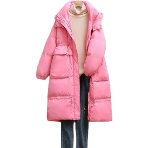 Winter Down Coats Hooded Plus Size Loose Womens Parka 2021 Long Jackets For Women White Duck Down Warm Coat Thick Puffer Jacket