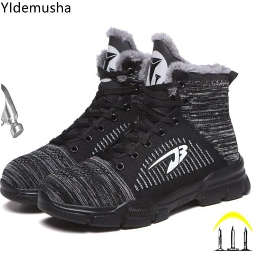 Winter Work Safety Boots Winter Shoes Work Boots Indestructible Safety Shoes Men Work Sneakers Men Steel Toe Shoes Men Boots