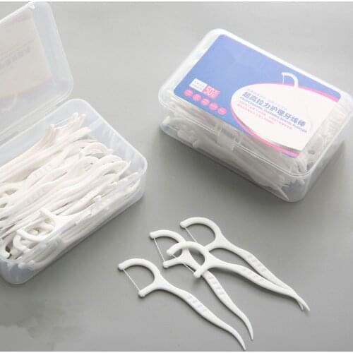 50pcs Dental Floss Flosser Picks Teeth Toothpicks Stick Tooth Clean Oral Care 7.5cm