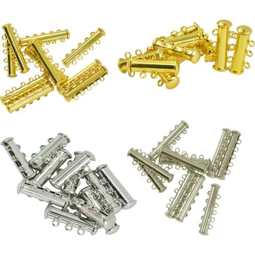 40 Pieces 3/5 Rings Magnetic Clasp Tube Jewelry Making Clasp for DIY Necklace Bracelet