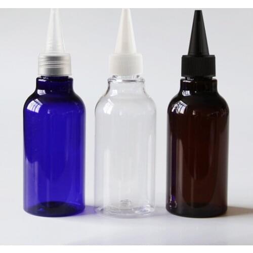 50pcs/lot 100ml multicolor Cosmetic Bottles with flip lid And Pointed lid screw cap travel Shower Gel shampoo liquid bottle