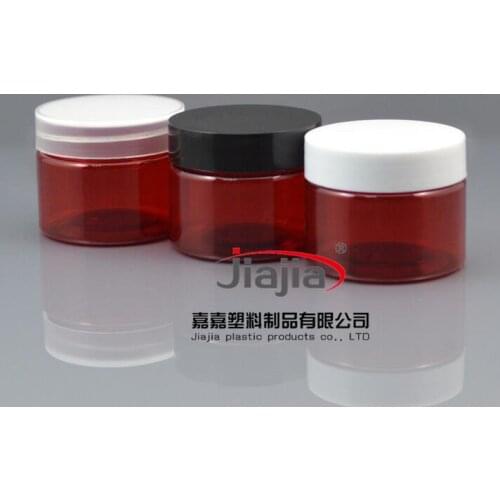 50 grams red PET Jar,Cosmetic Jar 50g red PET jar with black/clear/white Lid Make up Packaging Beauty Salon Equipment