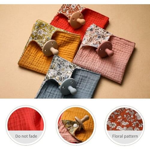 Bopoobo 1Pc Baby Bibs Feeding Towel Silicone Teethers Dummy Pacifier Set Newborn Comfort Appease Chew Supplies Saliva Burp Cloth