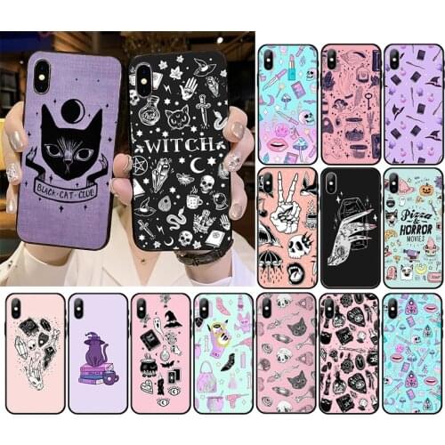 Girly Pastel Witch Goth Witch Cat Phone Case For iPhone 12mini 12 11 ProMax XS MAX XR SE2020 8 7 6 6S Plus X 5 5S SE