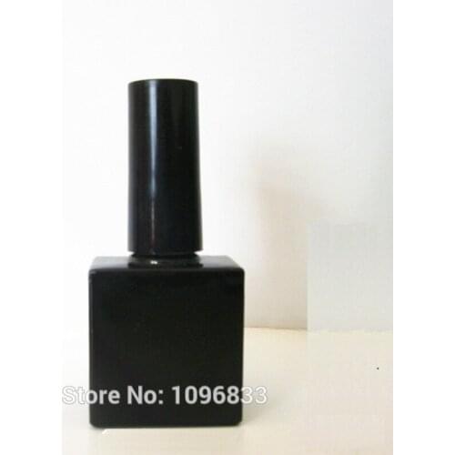Black Square Glass Bottle with Brush, 10ML Nail Polish Bottle, 10ML Nail Enamel Bottle, 45pcs/Lot