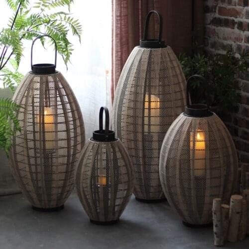 Wooden Large Candlestick Japanese Living Room Decoration Outdoor Garden Candlestick Vintage Porta Vela Home Decoration BS50CS