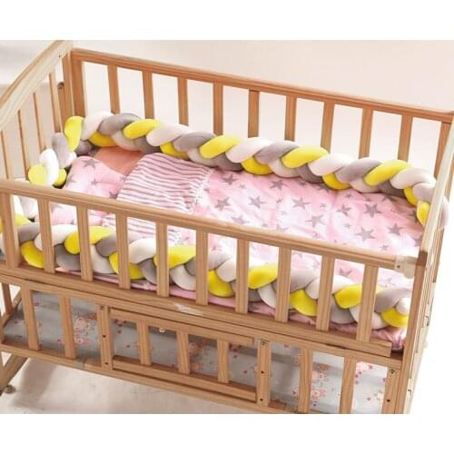 3M Length Braid Knot Pillow Cushion Baby Bumper for Infant Crib Handmade Braid Crib Bumper Braid Knot Newborn