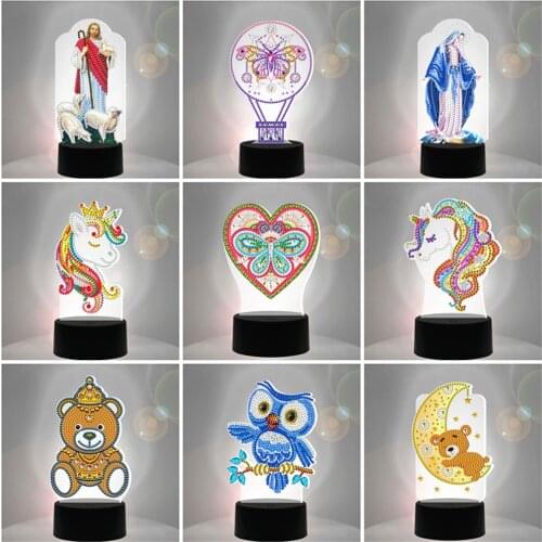 EverShine LED Lamp Diamond Painting Rhinestones Light Diamond Embroidery Colorful Seven Lights DIY Christmas Gift
