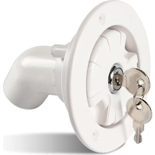 Gravity Fresh Water Fill Hatch Inlet Filter with Keys Lockable for RV Boat Camper Trailer White Caravan Accessories