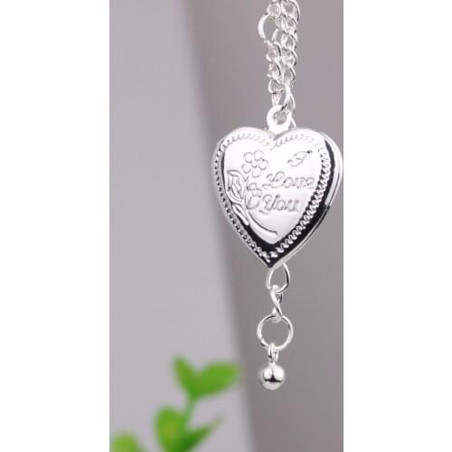 Exquisite Creative Flower Design Jewelry Lettering love you Mom Open Photo Locket Necklaces Jewelry