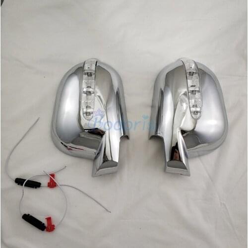 For Mercedes-Benz M-Class W163 ML 1997 1998 1999 2000 2001 2002 2003 2004 2005 Mirror Cover Rearview Overlay Caps With LED Lamp