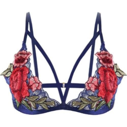 Womens Underwear Set Sexy Embroidered Bra set Push up Bralette Floral Lingerie Set Sexy Transparent Underwear
