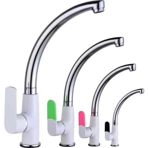 Kitchen Faucet Multi-color Copper Single Lever Swivel Spout Cold and Hot Mixer Water Tap Single Hole Deck Mounted Sink Mixer Tap