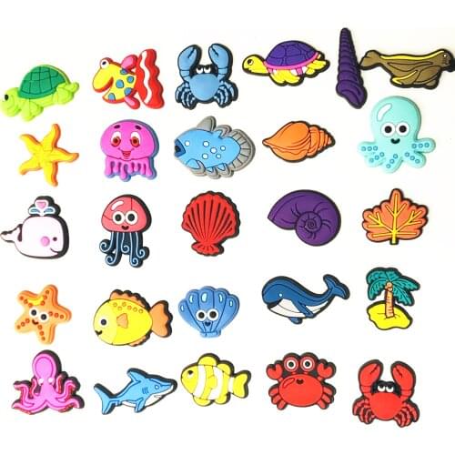 Hot Selling Wholesale 50PCS Mix Jellyfish Tortoise PVC Craft Flat Back DIY Kids Cap Shoes Charms Embellishments Scrapbooks