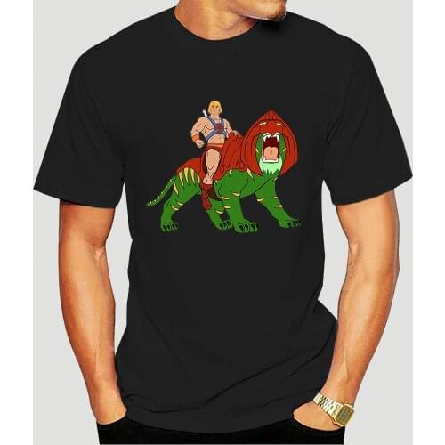 He-man And BattleCat Filmation He-Man Masters Of The Universe T-Shirt Men T Shirts Skeletor 80s She-Ra Short Sleeve Tees-5391A